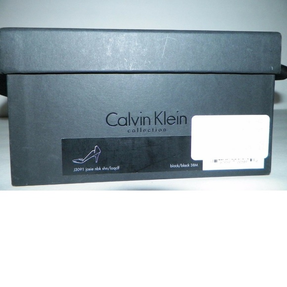 Sz 7.5 Calvin Klein Italy Black Iridescent Shoes - Picture 5 of 5